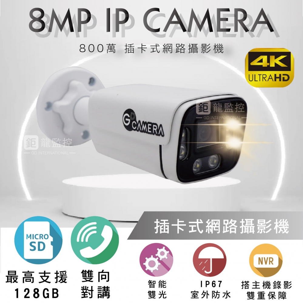 鉅龍監控 8MP 插卡式攝影機 4k POE IPCAM 網路攝影機 